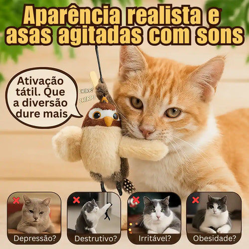 🐾 Brinquedo interativo para pássaros e gatos - Diversão e entretenimento para o seu gato!