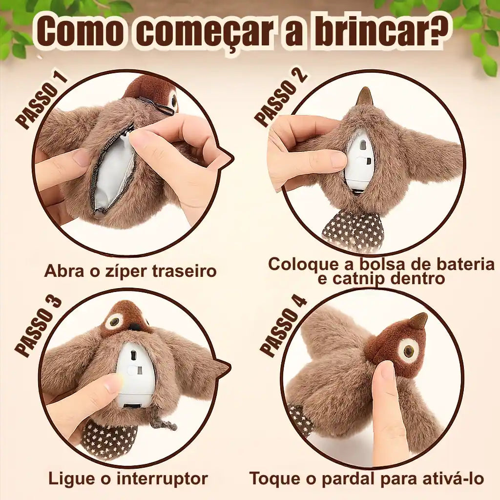 🐾 Brinquedo interativo para pássaros e gatos - Diversão e entretenimento para o seu gato!