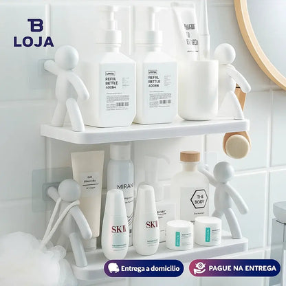 ORGANIZADOR DE PRATELEIRAS ADESIVO 2X1 PARA BANHEIRO